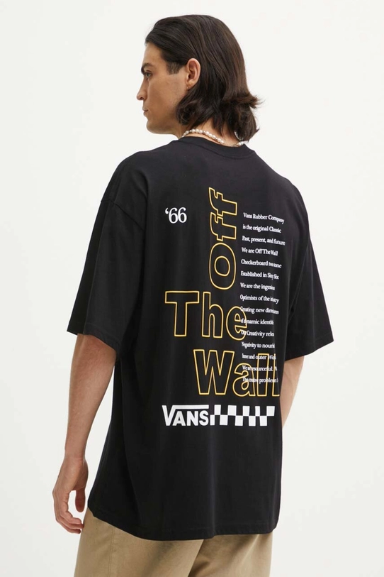 Vans t-shirt bawełniany nadruk czarny VN000HFTBLK1