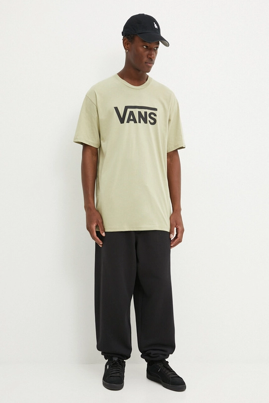 Vans t-shirt bawełniany VN000GGGDAU1 zielony AW24