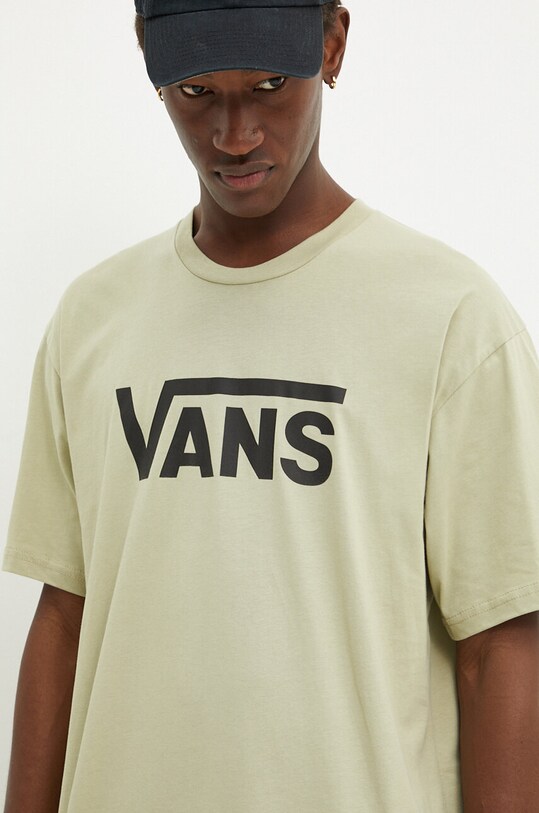 Vans tricou din bumbac verde VN000GGGDAU1
