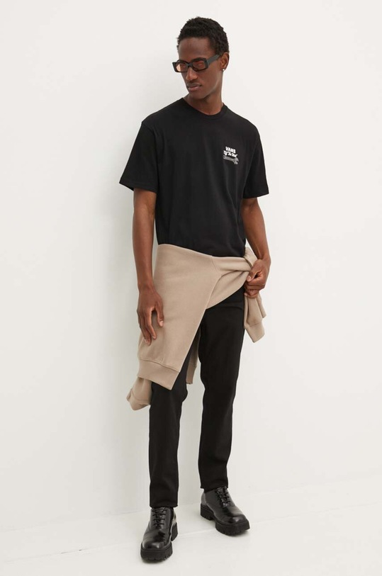 Bavlněné tričko Vans VN000J4CBLK1 černá AW24