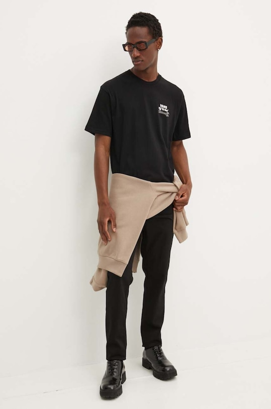 Pamučna majica Vans VN000J4CBLK1 crna AW24