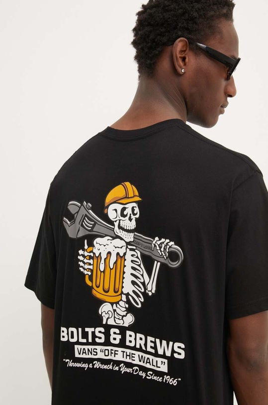 Pamučna majica Vans crna VN000J4CBLK1