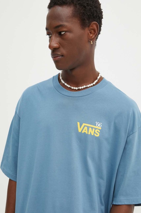 Bavlněné tričko Vans modrá VN000HFTJCN1