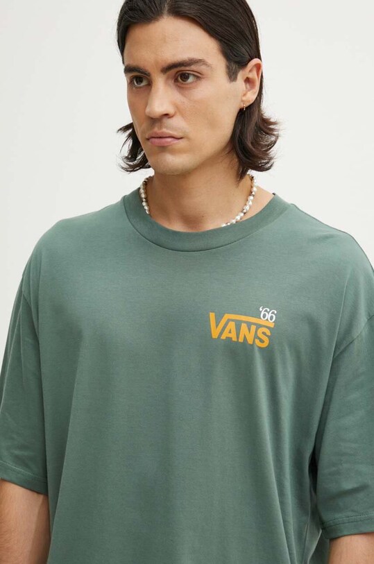 Vans tricou din bumbac verde VN000HFT1CI1