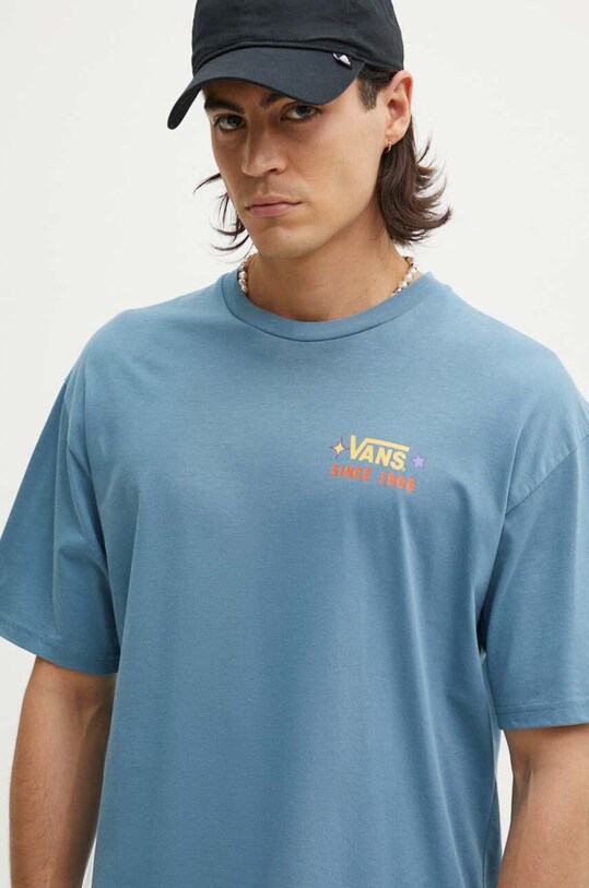 Vans tricou din bumbac albastru VN000KHWJCN1