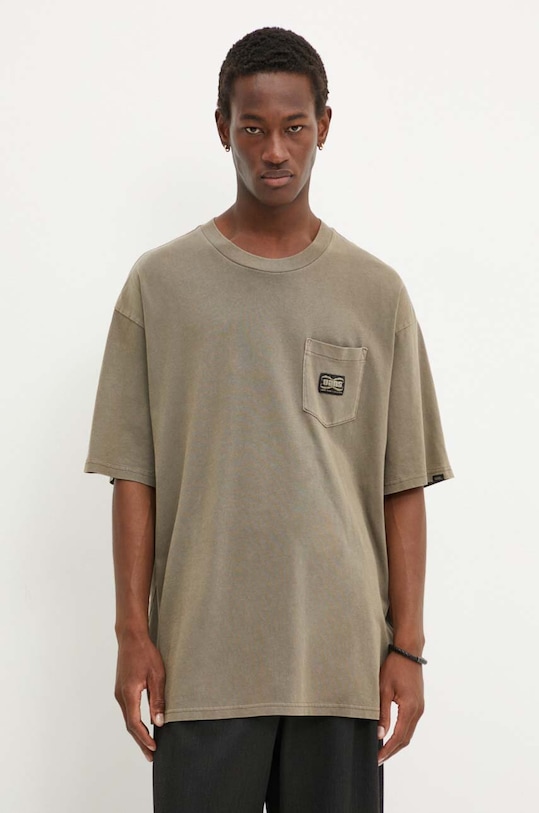 Pamučna majica Vans pamuk zelena VN000HES9JC1