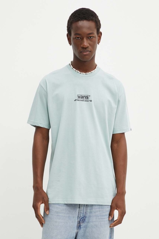 Vans t-shirt bawełniany turkusowy VN000HFFM8I1