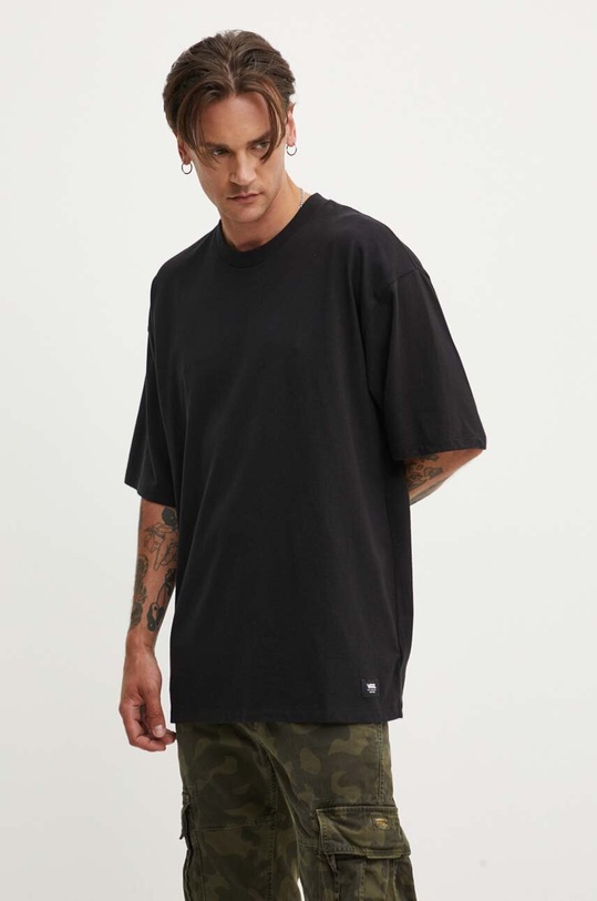 Bavlněné tričko Vans kulatý černá VN000G51BLK1