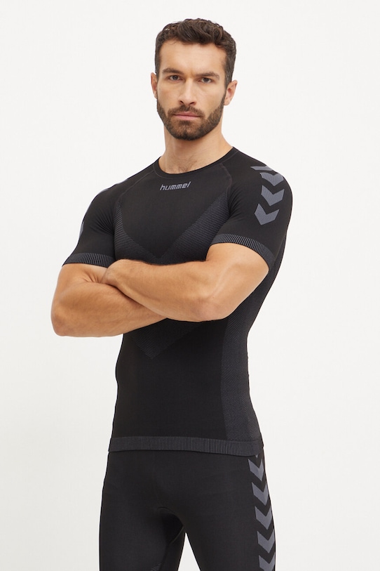 Hummel t-shirt treningowy z elastanem czarny 202636