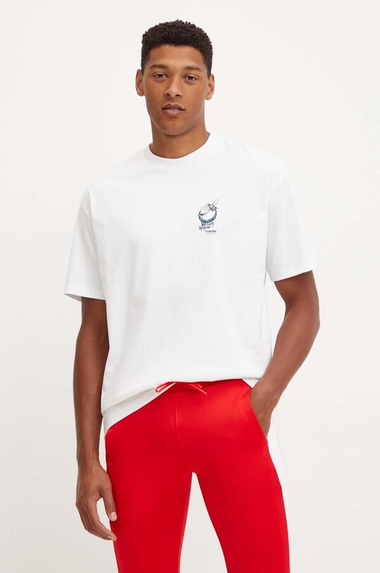 Βαμβακερό μπλουζάκι Hummel Hummel x Peanuts 226083 λευκό AW24
