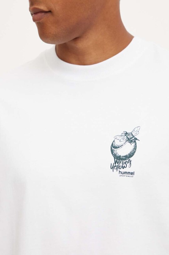 Βαμβακερό μπλουζάκι Hummel Hummel x Peanuts λευκό 226083