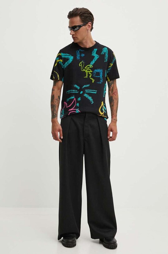 Bavlněné tričko Desigual ARGIDER 24WMTK05 černá AW24
