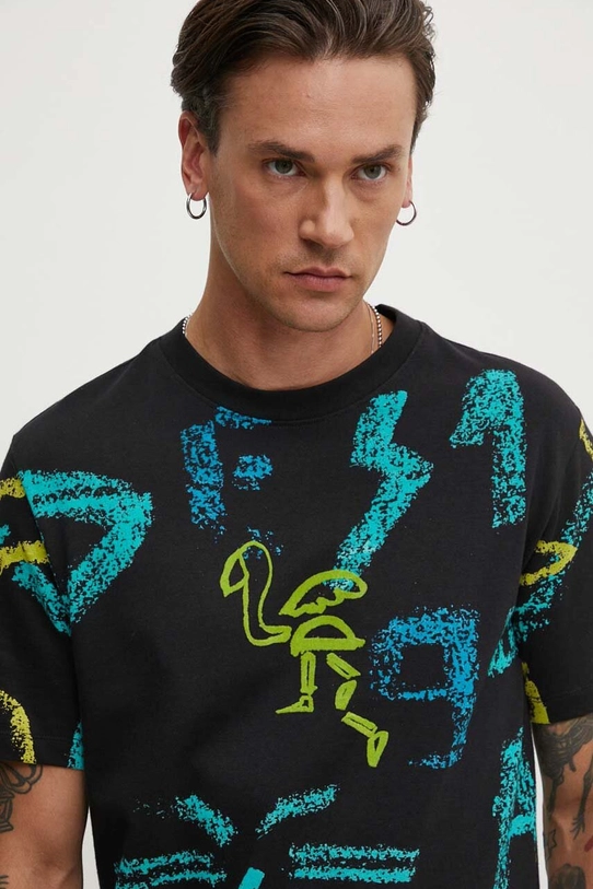 Бавовняна футболка Desigual ARGIDER чорний 24WMTK05