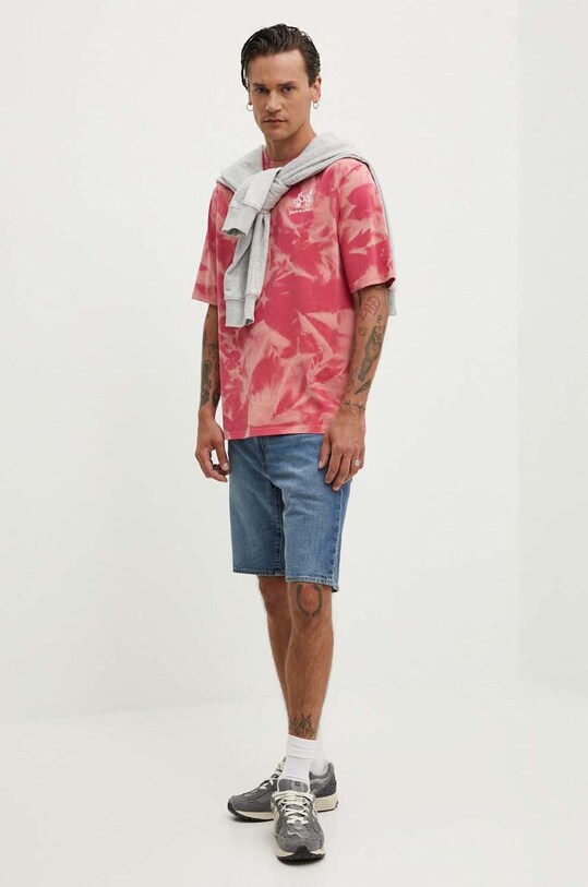 Desigual tricou din bumbac ARMANDO 24WMTK08 roz AW24