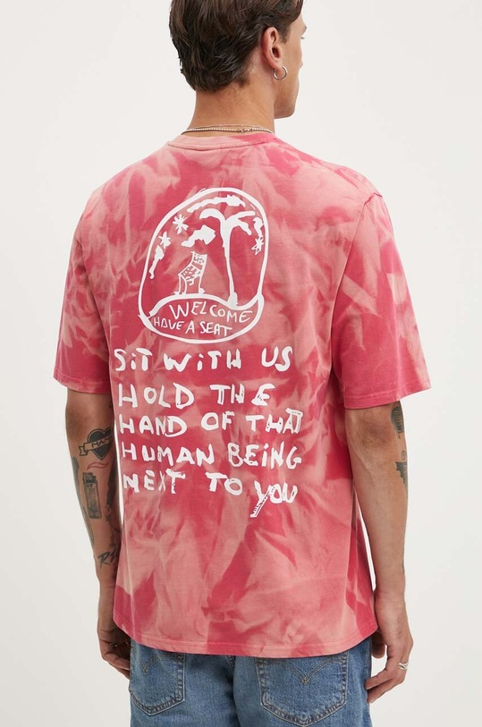 Desigual tricou din bumbac ARMANDO roz 24WMTK08