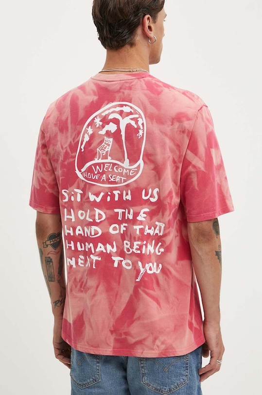 Desigual tricou din bumbac ARMANDO roz 24WMTK08