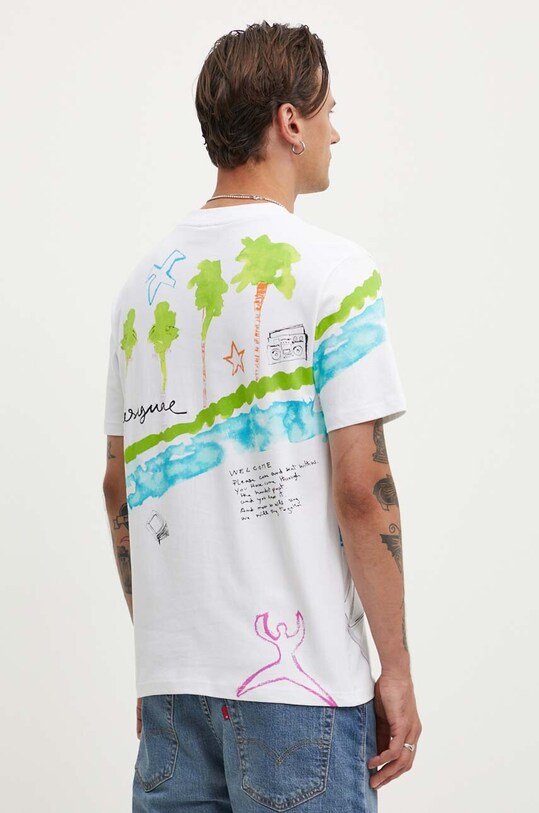 Îmbrăcăminte Desigual tricou din bumbac ARLO 24WMTK07 alb