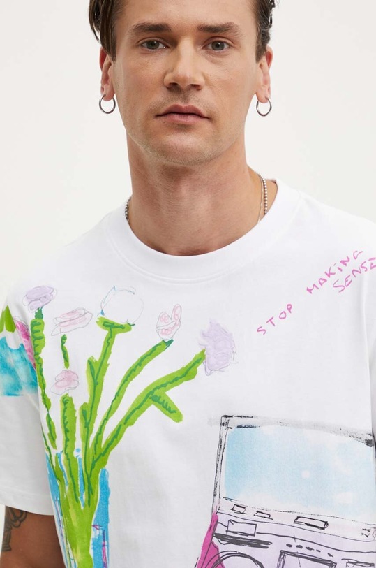 Desigual tricou din bumbac ARLO alb 24WMTK07