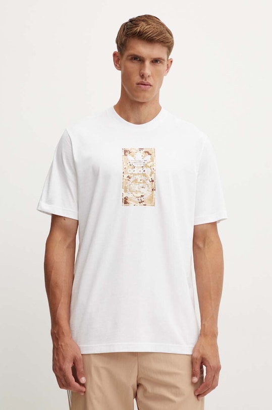 adidas Originals tricou din bumbac print bej IX6743