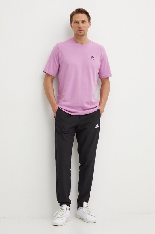 Βαμβακερό μπλουζάκι adidas Originals IY5477 μωβ AW24
