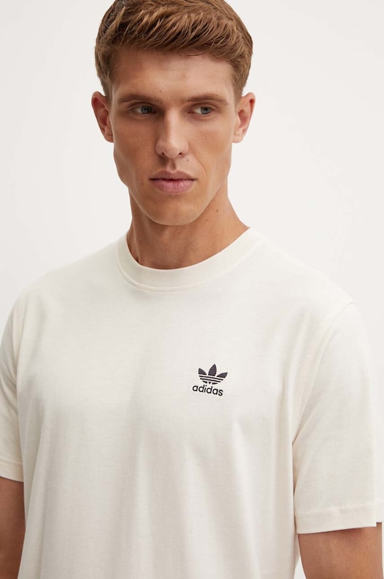 Βαμβακερό μπλουζάκι adidas Originals μπεζ IZ2102