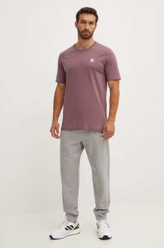 Βαμβακερό μπλουζάκι adidas Originals IZ2104 μωβ AW24