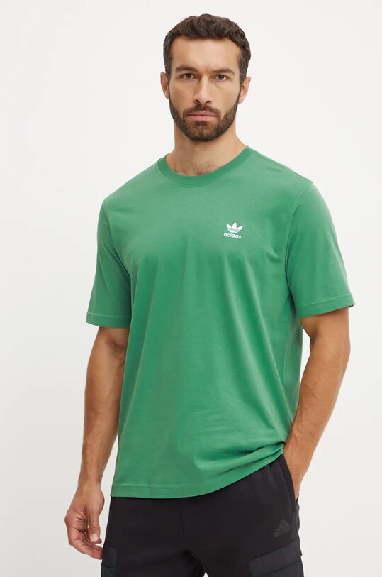 Хлопковая футболка adidas Originals IZ2106 зелёный AW24