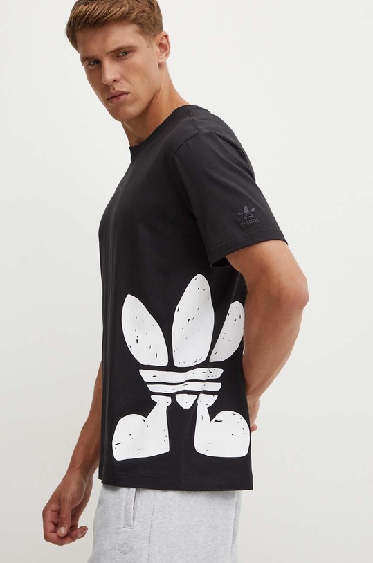 Bavlněné tričko adidas Originals kulatý černá IZ2579