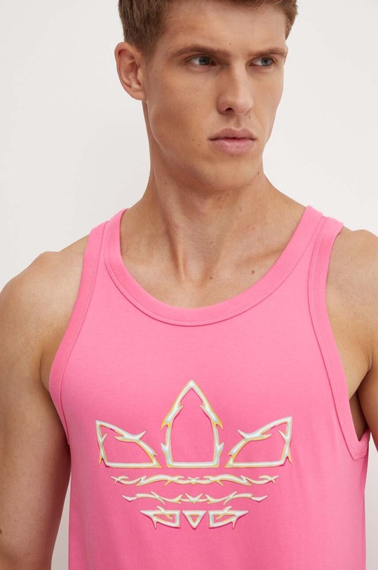 Βαμβακερό τοπ adidas Originals Pride ροζ IZ4904