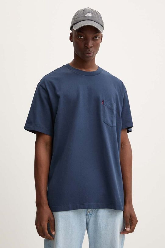 Bavlnené tričko Levi's relaxed tmavomodrá A8605