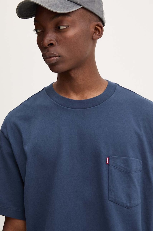 Βαμβακερό μπλουζάκι Levi's σκούρο μπλε A8605