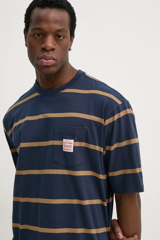 Levi's t-shirt bawełniany granatowy A5850