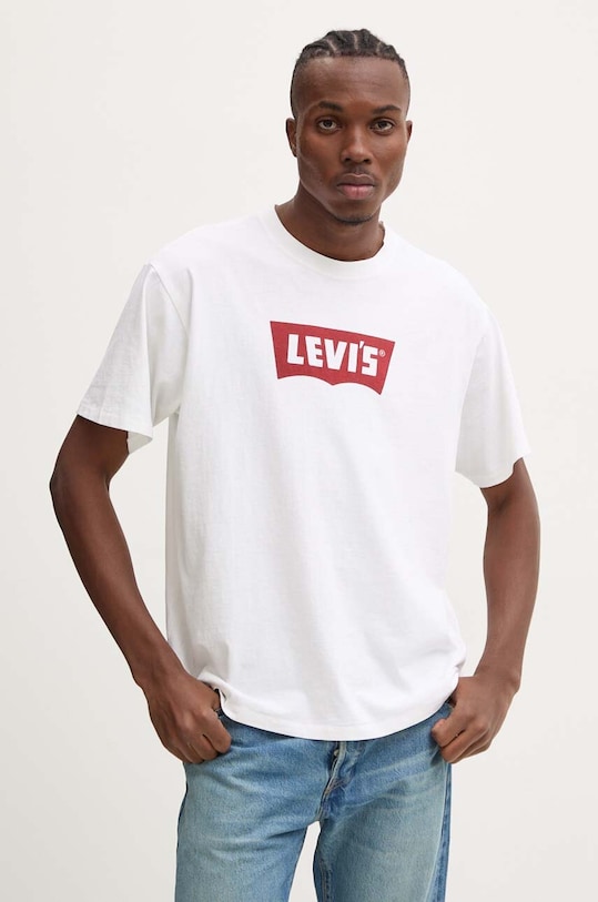 Levi's tricou din bumbac print alb 000RY