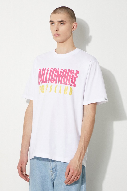 Billionaire Boys Club tricou din bumbac Straight Logo alb B24243