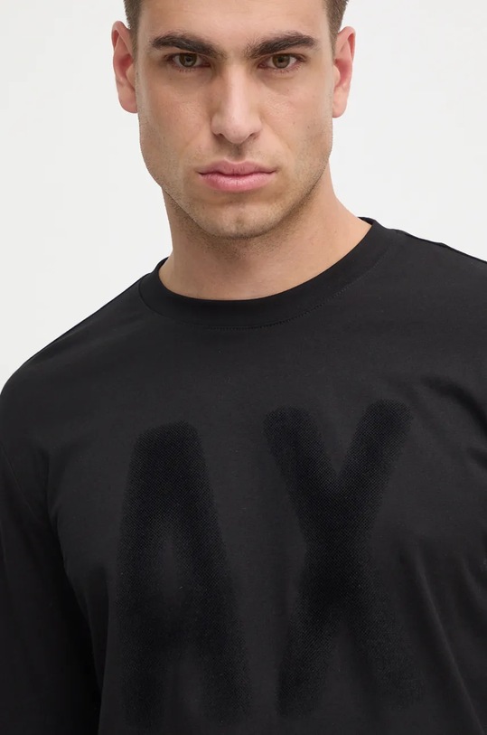 Armani Exchange longsleeve din bumbac negru XM000126.AF10358