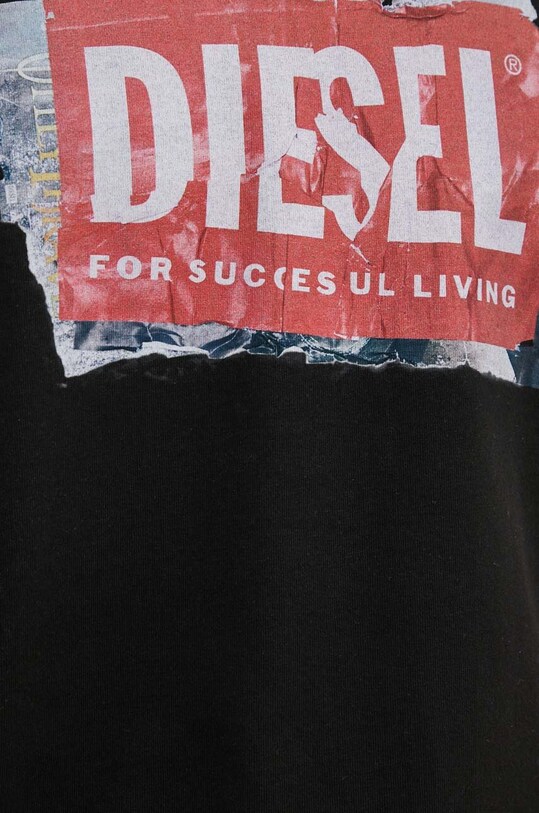Diesel t-shirt bawełniany T-ADJUST-Q6 A15379.0AKAK czarny