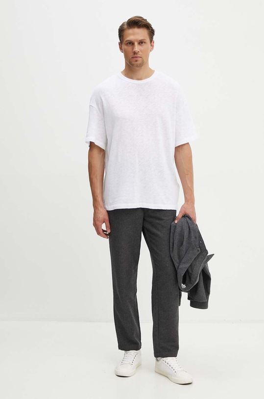 American Vintage tricou din bumbac MSON02DGH24 alb AW24