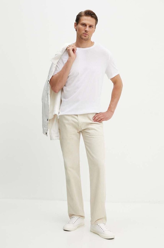 American Vintage tricou din bumbac MDEC1TH24 alb AW24