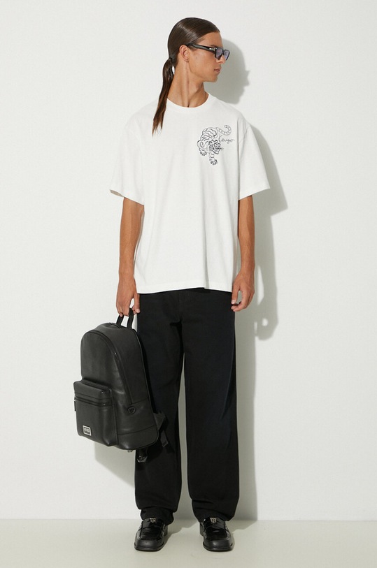 Kenzo t-shirt in cotone Gots Star Tiger Emb Oversize T FE65TS2964SI.02 bianco AW24