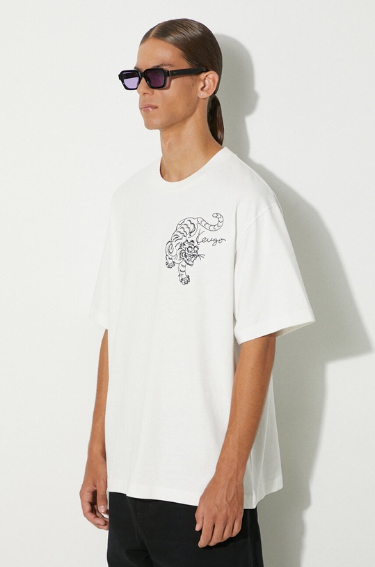 Kenzo t-shirt in cotone Gots Star Tiger Emb Oversize T FE65TS2964SI.02 bianco