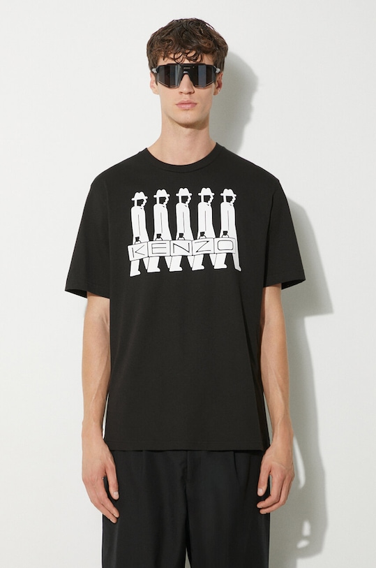 Bavlněné tričko Kenzo Business Classic relaxed černá FE65TS2894SG.99J