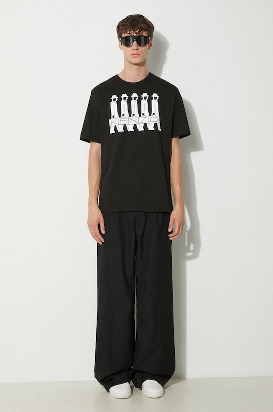 Bavlněné tričko Kenzo Business Classic FE65TS2894SG.99J černá AW24