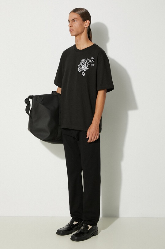 Bavlněné tričko Kenzo Gots Star Tiger Emb Oversize T FE65TS2964SI.99J černá AW24