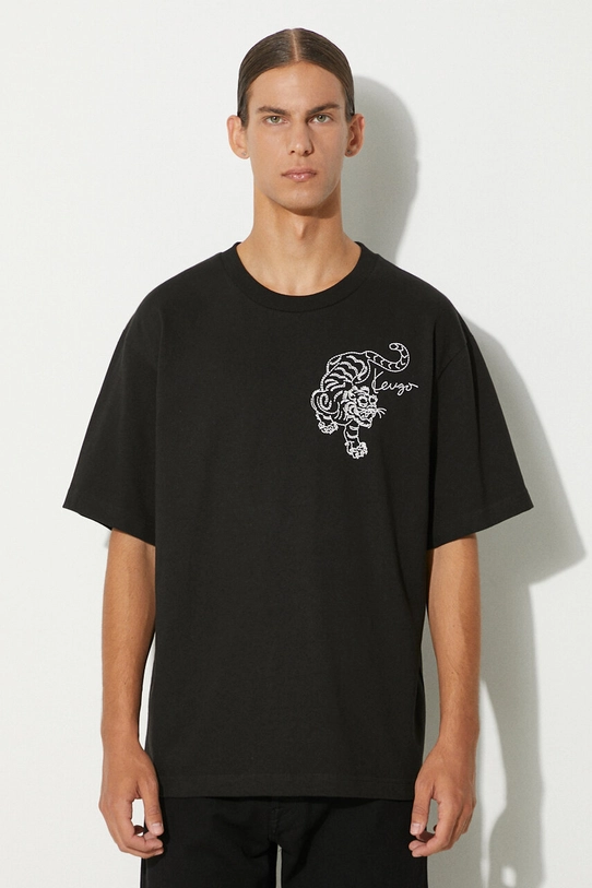 Clothing Kenzo cotton t-shirt Gots Star Tiger Emb Oversize T FE65TS2964SI.99J black