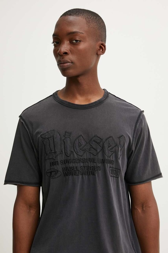 Diesel tricou din bumbac T-RAWJUST gri A14016.0KMAH