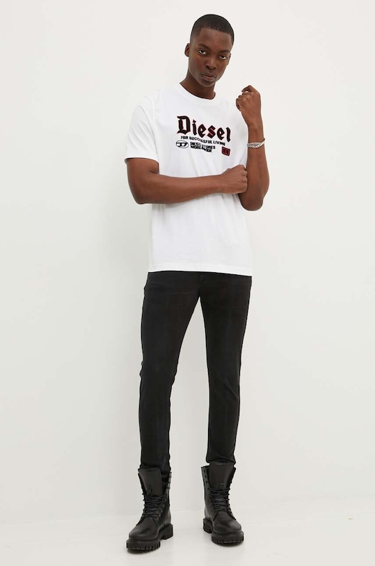 Diesel t-shirt in cotone T-ADJUST-K1 A14789.0GRAI bianco AW24