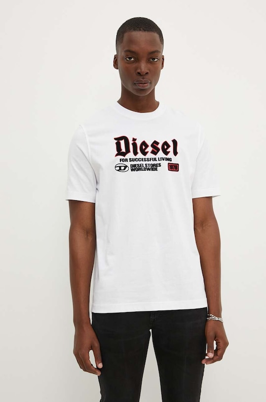 Diesel t-shirt in cotone T-ADJUST-K1 bianco A14789.0GRAI