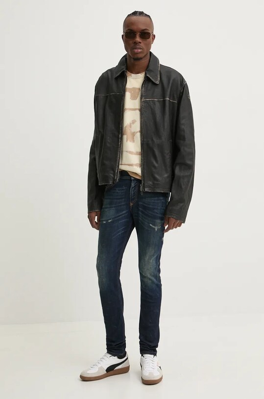 Diesel t-shirt bawełniany T-ADJUST-Q4 A15349.0DMAA beżowy AW24