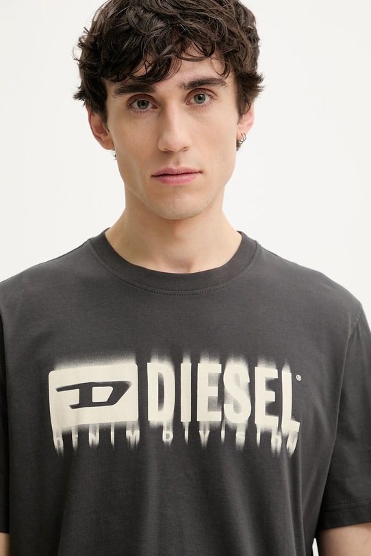 Бавовняна футболка Diesel T-ADJUST-Q7 сірий A15398.0GRAI