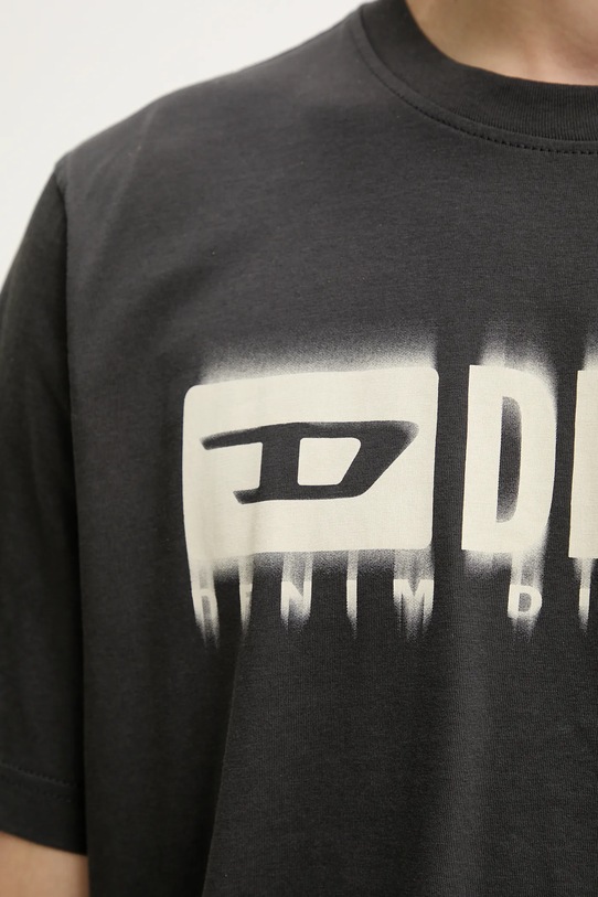 Бавовняна футболка Diesel T-ADJUST-Q7 A15398.0GRAI сірий